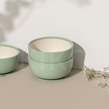 Load image into Gallery viewer, Silicone suction bowl and lid I Sage - Kiko the label